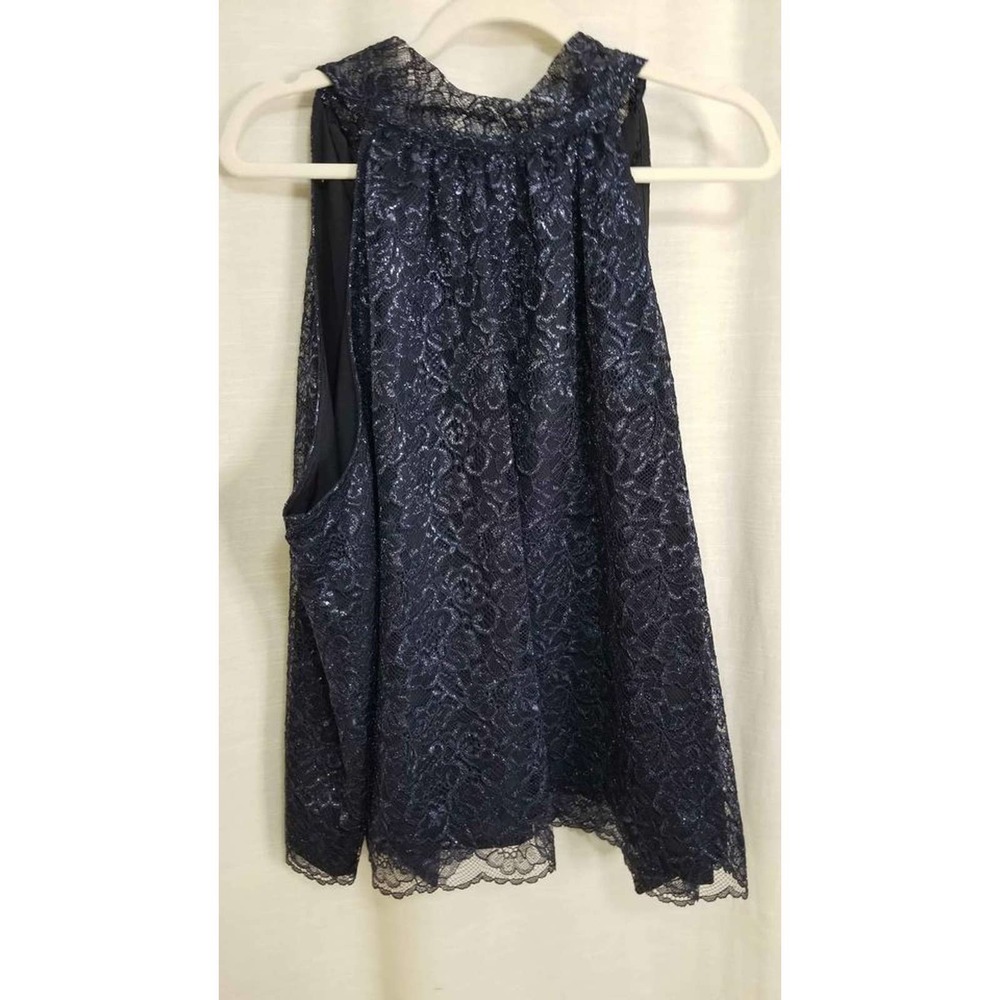 New! Navy Shimmery J Crew Women's Navy Lace Halter Dressy Tank Size 3x - Picture 1 of 8